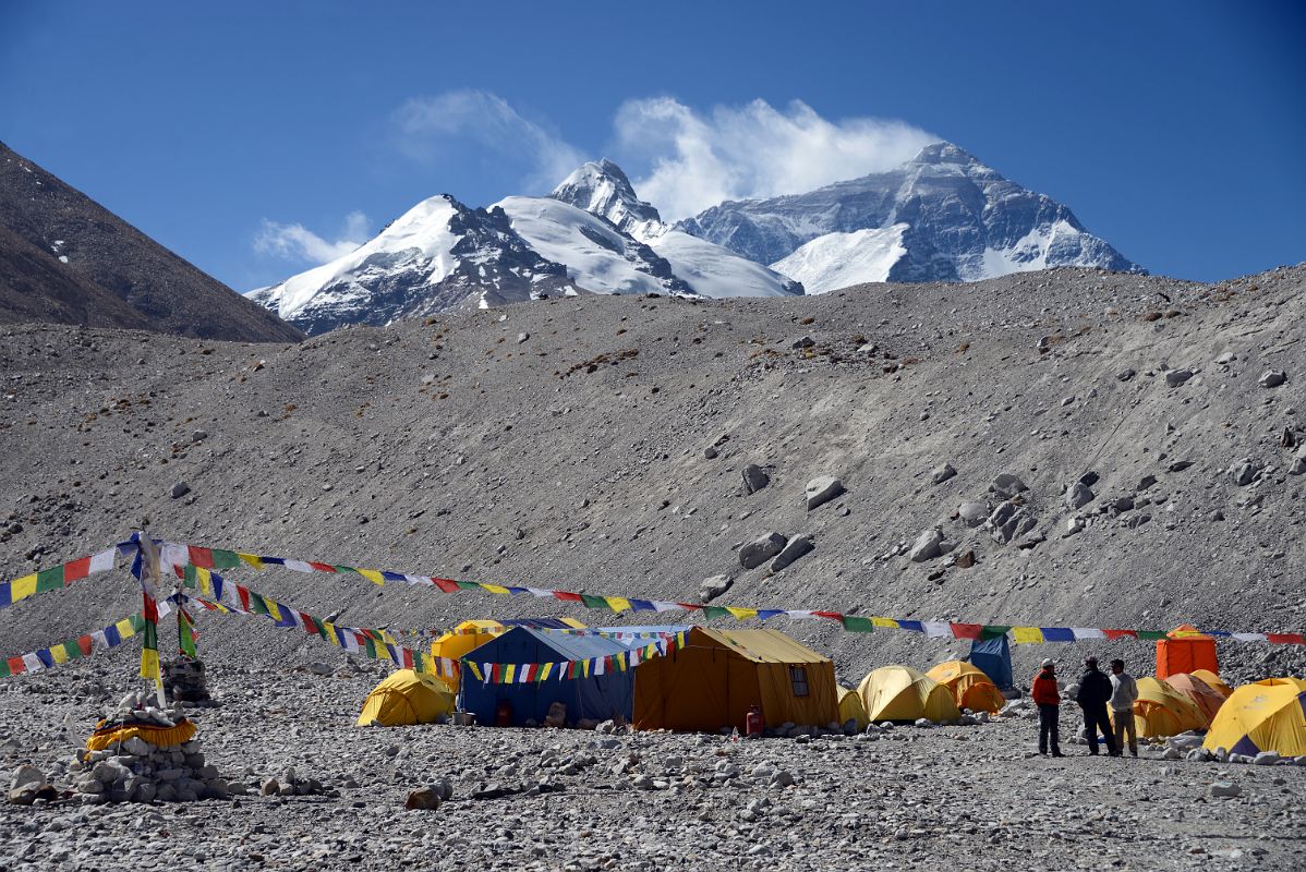 37 Mount Everest North Face Base Camp 5160m With Changzheng Peak, Changtse and Mount Everest Behind The Rongbuk Glacier